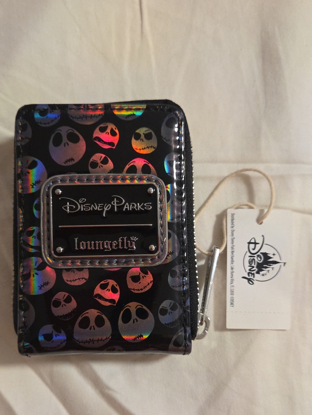 Disney Parks Loungefly Jack Skellington Holographic Wallet - Black